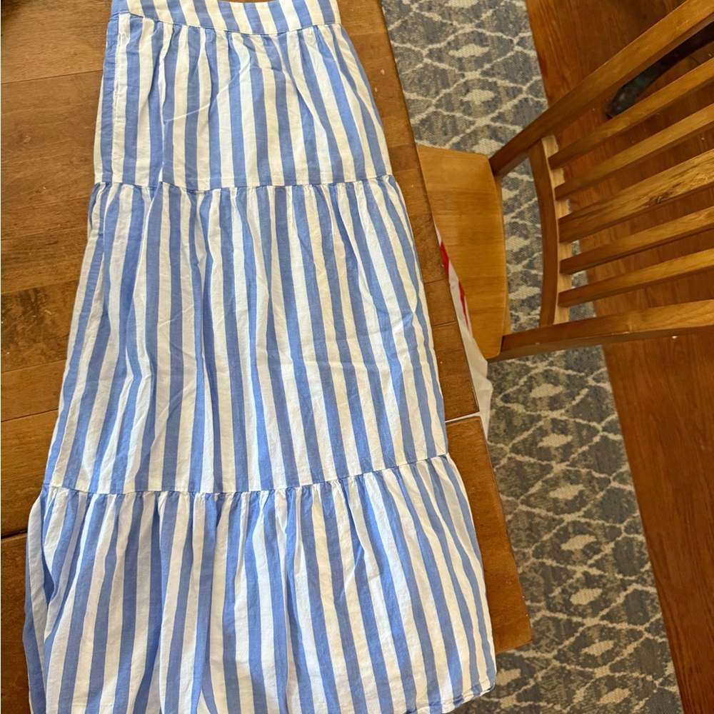 J. Crew Blue and White Maxi Skirt